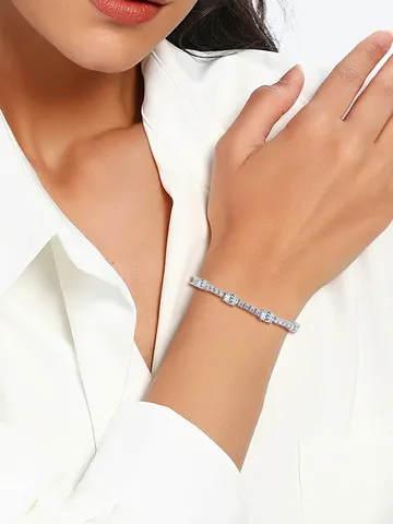 Single Row Full Diamond Zirconia Bracelet Girls High Class Feeling Pick - view 2