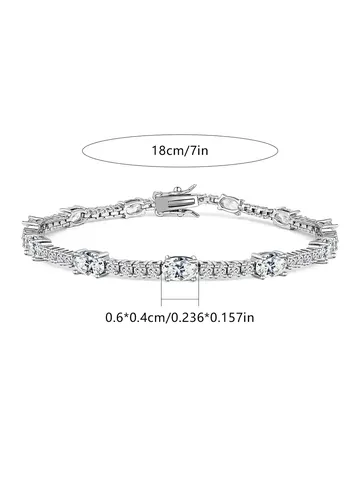 Single Row Full Diamond Zirconia Bracelet Girls High Class Feeling Pick - view 3