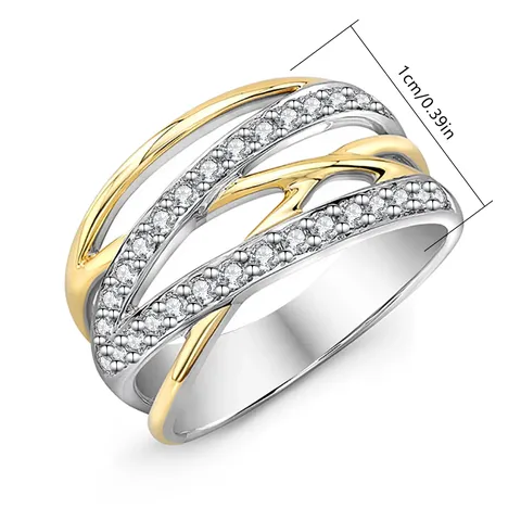 Source Eco-friendly Material Two-color Exquisite Line Winding Design Ring - view 3