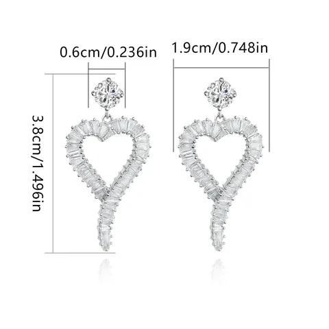 Sources of Heart-shaped Earrings Female Autumn and Winter Senior Earrings Temperament - view 3