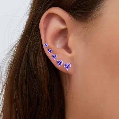 Plated Brass Sources of Zirconia Earrings Multi-color Piercing Earrings Fashionable and Elegant Ear - view 2
