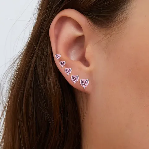 Minimalist Sources of Zirconia Earrings Multi-color Piercing Earrings Fashionable and Elegant Ear - view 2