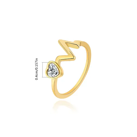 Special Jewelry Europe and the United States Hand Jewelry Lightning Heart Ring - view 3