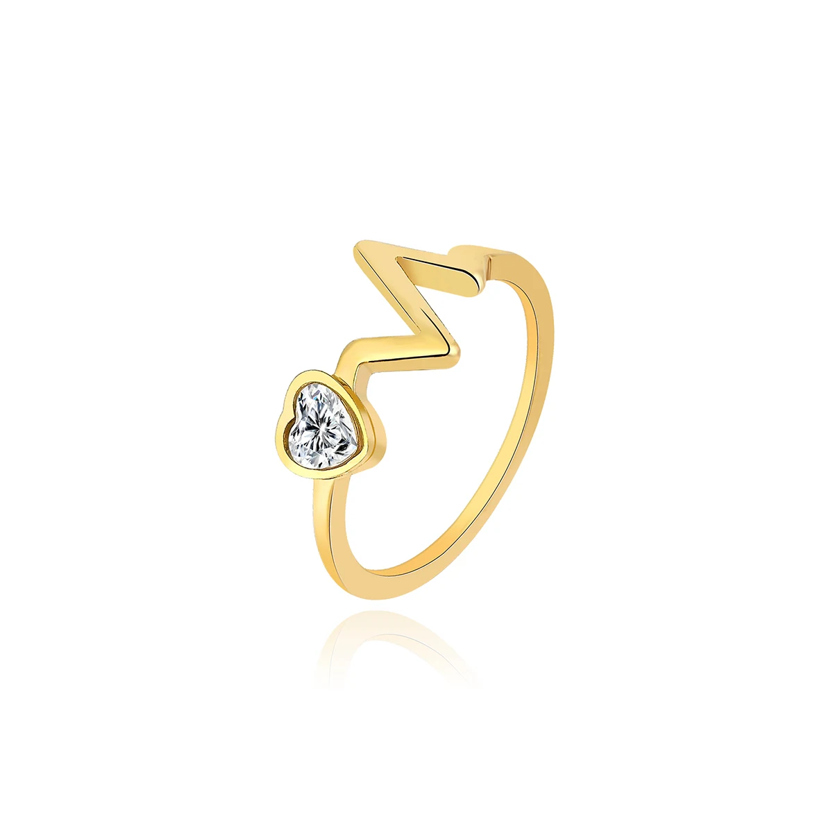 Special Jewelry Europe and the United States Hand Jewelry Lightning Heart Ring made by BlueOne Jewelry
