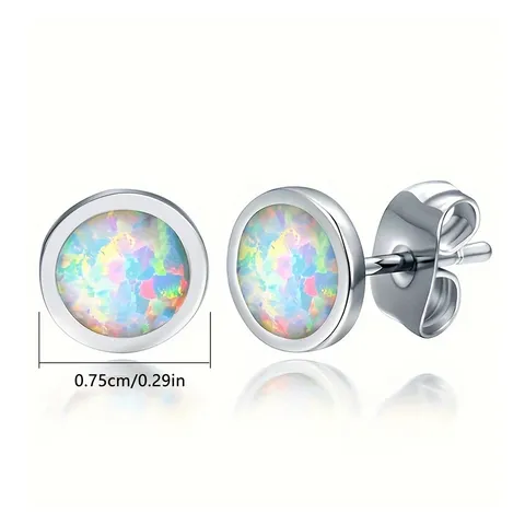 White Earrings Round Earrings Fashion Simple Personality Jewelry Versatile Female - view 3