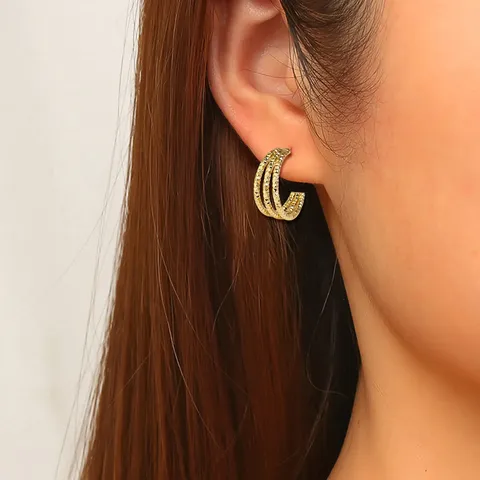 Stainless Steel Fashion Versatile Multilayer Earrings Women’s Ins Light Luxury Temperament - view 2