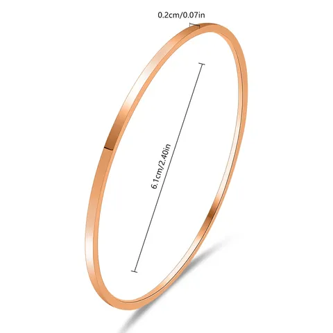 Stainless Steel Fashionable Glossy Snap-closure Bracelet Titanium Steel Bracelet for Women - view 3
