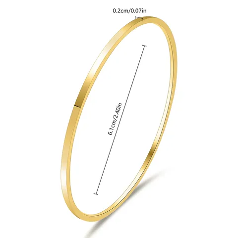 Minimalist Stainless Steel Fashionable Glossy Snap-closure Bracelet Titanium Steel Bracelet for Women - view 3