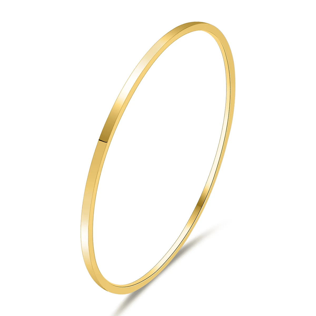 Minimalist Stainless Steel Fashionable Glossy Snap-closure Bracelet Titanium Steel Bracelet for Women made by BlueOne Jewelry