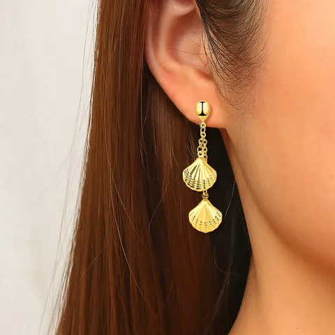 Stainless Steel Marine Earrings Drop Earrings Summer Beach Seashell Starfish Earrings - view 2