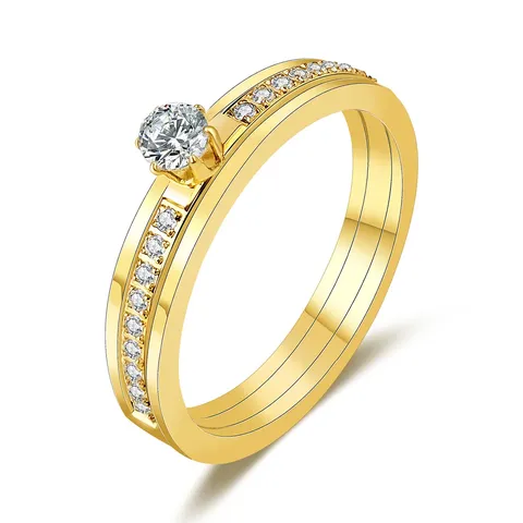 Stainless Steel Ring Light Luxury Premium Feeling Set Diamond Drill Ring - Stainless Steel jewelry made by BlueOne Jewelry