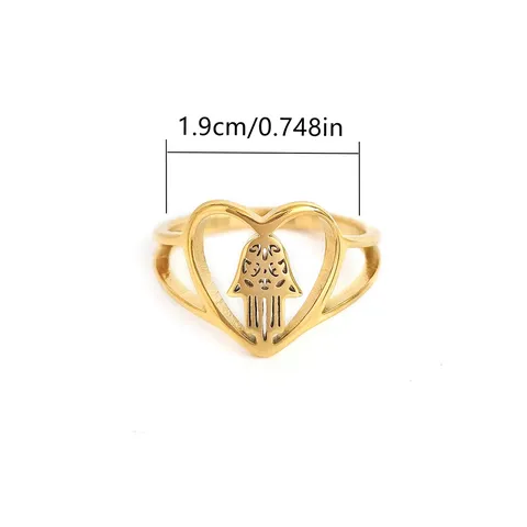 Stainless Steel Jewelry Fashion Couple Laser Cutting Hollow Palm Titanium Steel Ring - view 3