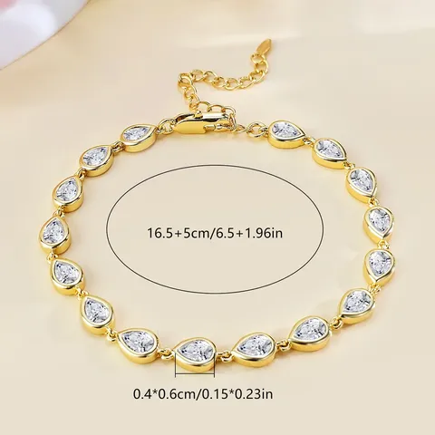 Ultra-shimmer Zirconia Geometric Bracelet Luxury-inspired Sophisticated Wristband Women’s Fresh & Chic - view 3
