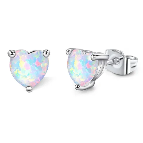 Burst Models Auburn Women’s Earrings Heart-shaped European Platinum Zirconia Compact Earrings - Plated Brass jewelry made by BlueOne Jewelry