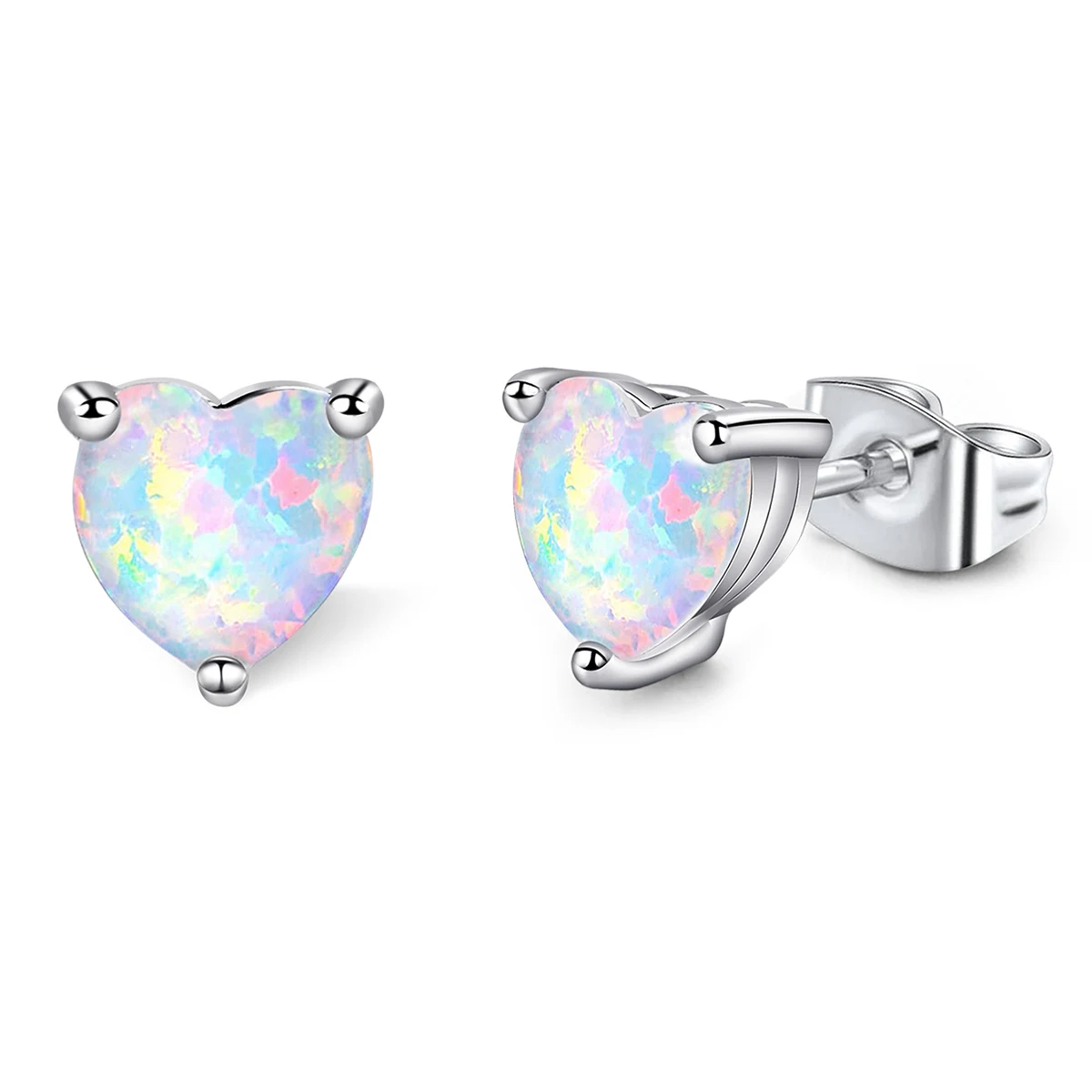 Burst Models Auburn Women’s Earrings Heart-shaped European Platinum Zirconia Compact Earrings made by BlueOne Jewelry