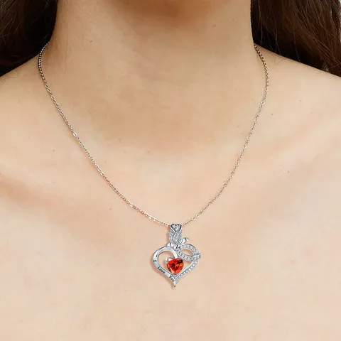 European and American Fashion Rose Women’s Heart-shaped Diamond Pendant Necklace Mother’s - view 2