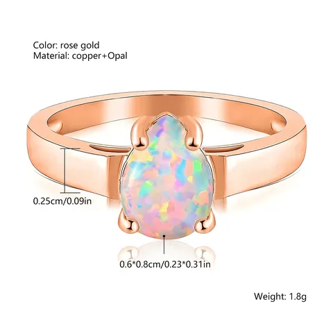 Teardrop-shaped Opal Minimalist Ring Minimalist Niche Luxury Ring - view 3