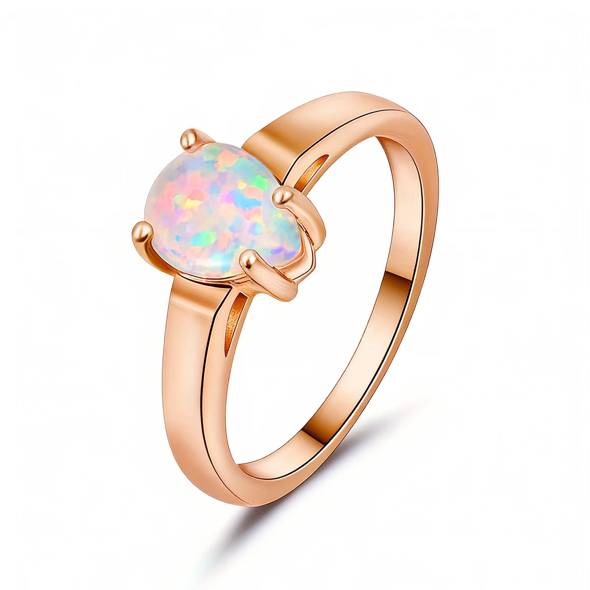 Teardrop-shaped Opal Minimalist Ring Minimalist Niche Luxury Ring made by BlueOne Jewelry