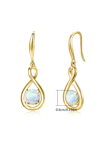 Cross Earrings Opal Earrings Fashion Atmosphere Long Section Jewelry Earrings - view 3