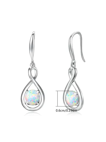 Plated Brass Cross Earrings Opal Earrings Fashion Atmosphere Long Section Jewelry Earrings - view 3