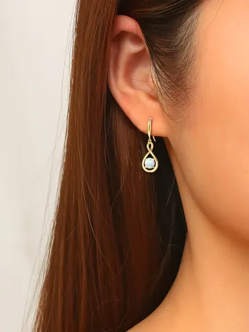 Cross Earrings Opal Earrings Fashion Atmosphere Long Section Jewelry Earrings - view 2