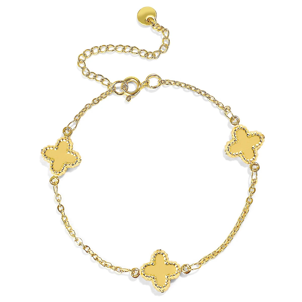Cross Fashion Simple Lucky Clover Titanium Bracelet Gold Accessories Jewelry made by BlueOne Jewelry