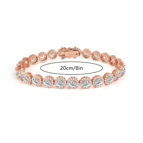 Crossover Premium Feeling Fashion Bracelet Hip Hop Single Row Full Diamond - view 3