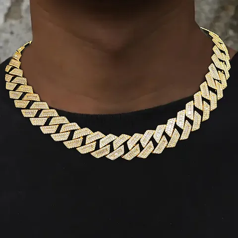 Cuban Chain Jewelry Processing Custom Hip Hop Hiphop Rap Punk Style Cuban Link Necklace - view 2