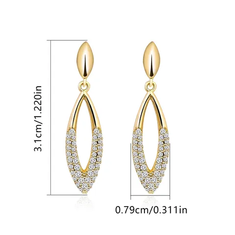 Delicate Geometric Cat’s Eye Wheat Earrings Long Ear Hooks Fashion - view 3