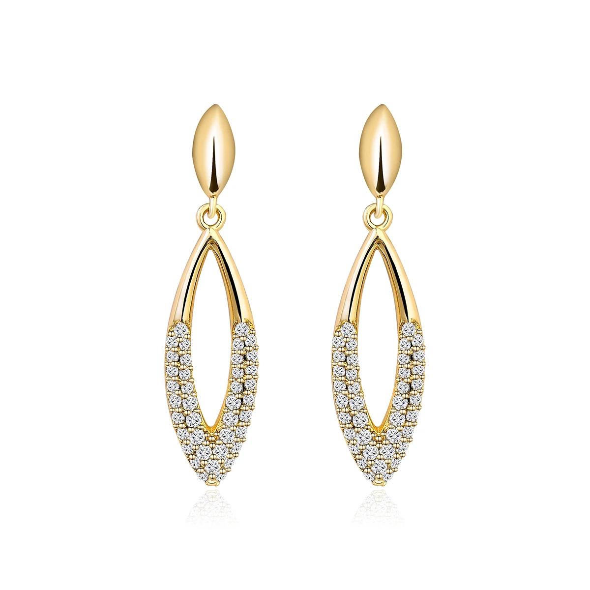 Delicate Geometric Cat’s Eye Wheat Earrings Long Ear Hooks Fashion made by BlueOne Jewelry
