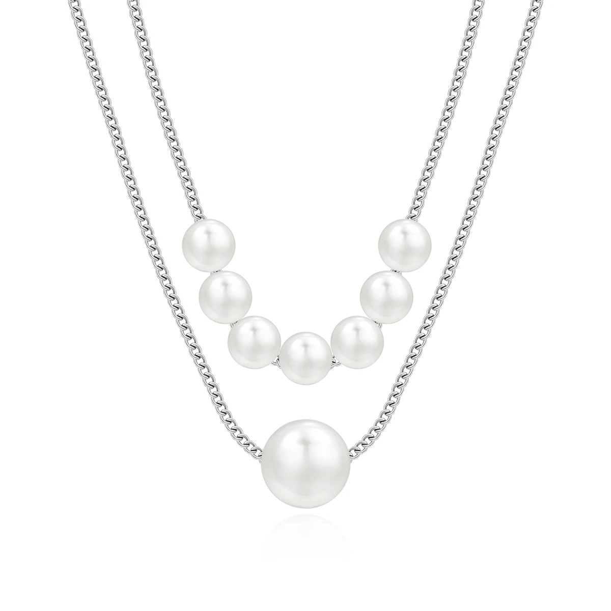 Double Pearl Necklace Ins Short Paragraph Collarbone Chain Female Necklace Simple made by BlueOne Jewelry