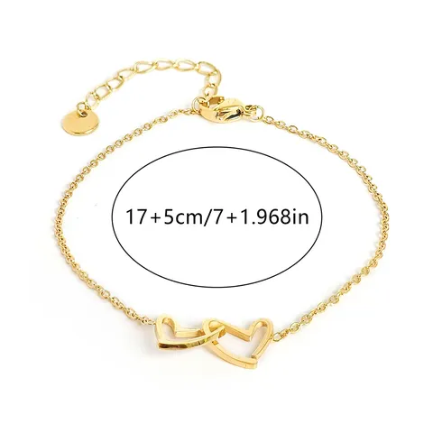 Double Ring Love Bracelet Women Niche Design Ins Style Simple High - view 3