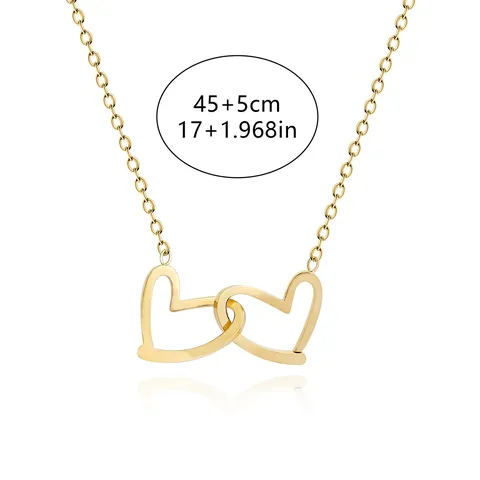 Double Ring Love Necklace Women’s Niche Design Ins Style Minimalist High Y-Necklace - view 3