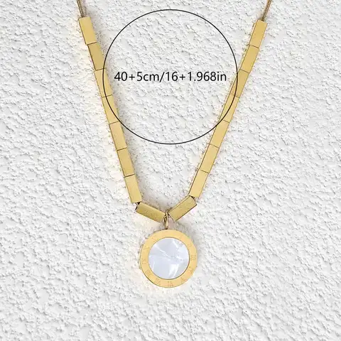 Double-sided Wear Luxury Classic Roman Numerals Necklace Titanium Steel Ins Versatile Collarbone Chain - view 3