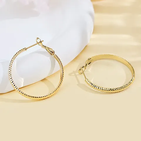 Plated Brass Earrings Niche Ins European and American Personalized Earrings Circle - Plated Brass jewelry made by BlueOne Jewelry