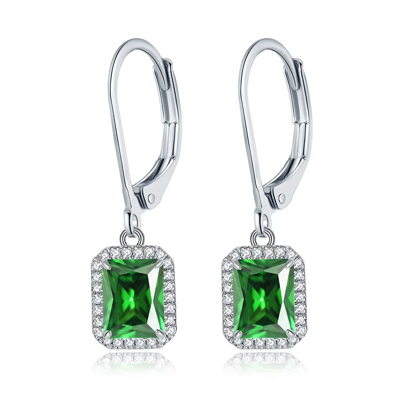 Earrings Female Green Inlaid Zirconia Earrings Simple Earrings Ins Tide Jewelry made by BlueOne Jewelry