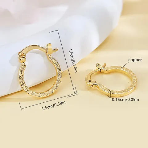 Plated Brass Earrings Female High-level Light Luxury with Simple Temperament Earrings - view 3