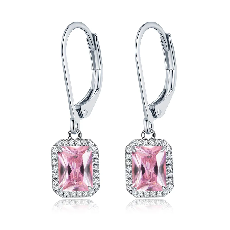 Earrings Female Pink Inlaid Zirconia Earrings Simple Earrings Ins Tide Jewelry made by BlueOne Jewelry