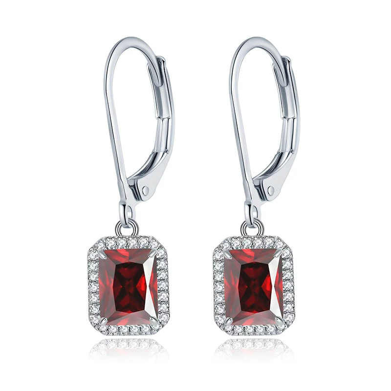 Earrings Female Red Inlaid Zirconia Earrings Simple Earrings Ins Tide Jewelry made by BlueOne Jewelry