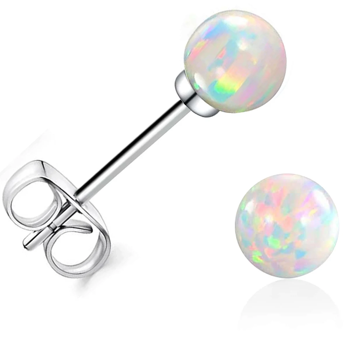 Earrings Simple Small Fresh Round Opal Earrings Ms. to Raise the made by BlueOne Jewelry