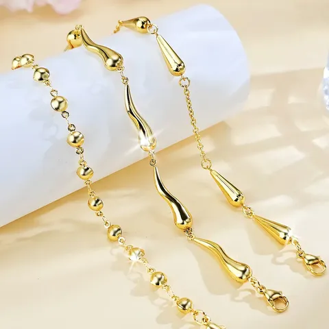 Elegant Fashion Teardrop Patchwork Bracelet Stainless Steel Versatile - view 3