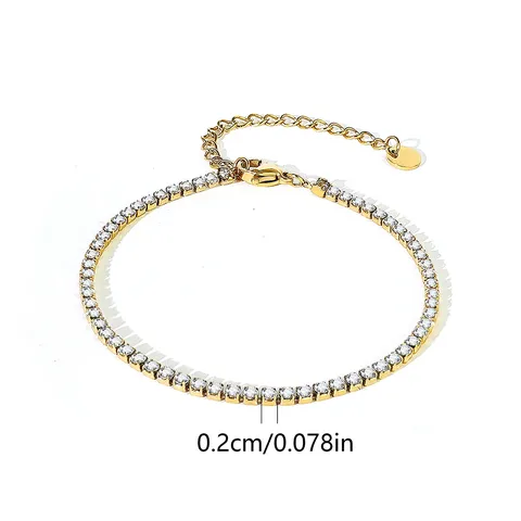 Plated Brass Elegant Simple Personality Light Luxury Wind Jewelry Inlaid Zirconia Design Full Charm Bracelet - view 3