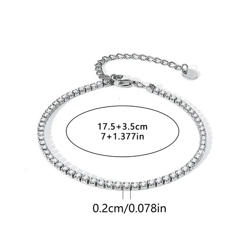 Cubic Zirconia Elegant Simple Personality Light Luxury Wind Jewelry Inlaid Zirconia Design Full Charm Bracelet - view 3