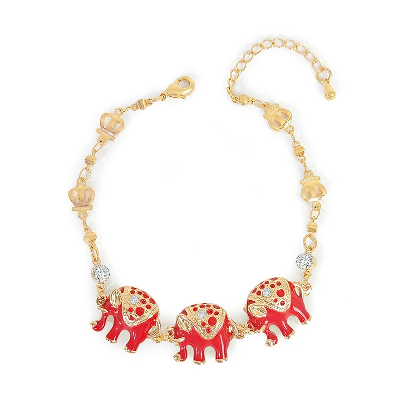Plated Brass Europe and the United States Elephant Oil Drop with Diamond Bracelet made by BlueOne Jewelry