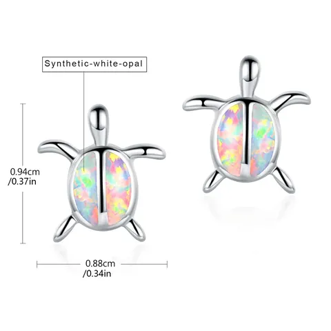 Europe and the United States Jewelry Animal Sea Turtle Opal Earrings - view 3