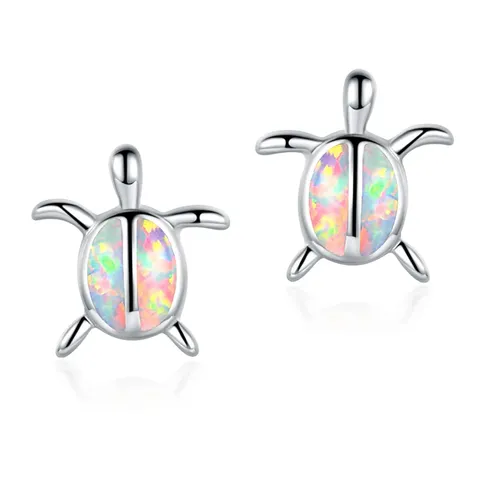 Europe and the United States Jewelry Animal Sea Turtle Opal Earrings - Plated Brass jewelry made by BlueOne Jewelry