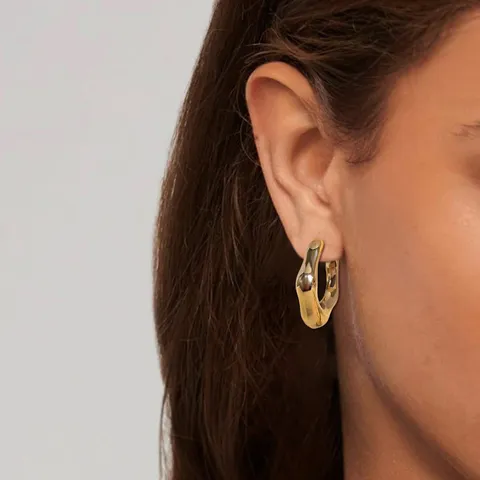 Europe and the United States Best-selling Flexible Line C-shaped Earrings Personalized in 18K Gold Plated - view 2