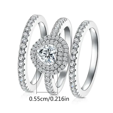 Cubic Zirconia Europe and the United States Can Be Detached Ring Set of - view 3
