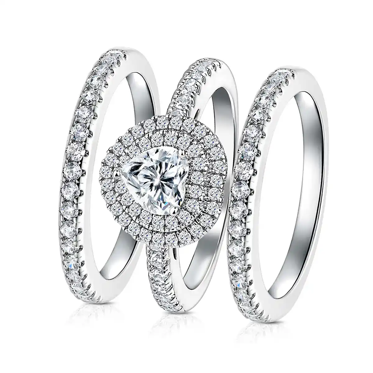 Cubic Zirconia Europe and the United States Can Be Detached Ring Set of made by BlueOne Jewelry