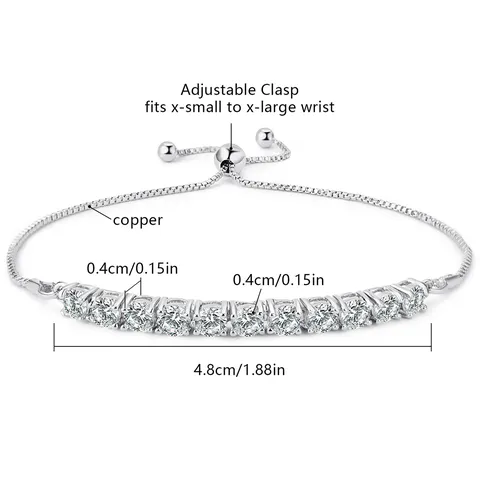 Europe and the United States Copper Plated with Real Gold with Tennis Bracelet - view 3